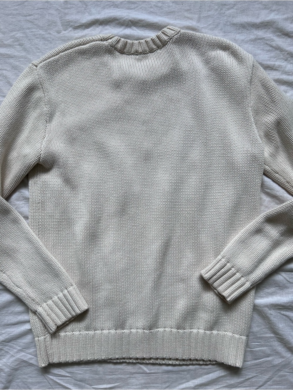Brandy Melville Cream Sweater with Red and Navy Flag - Picture 3 of 3